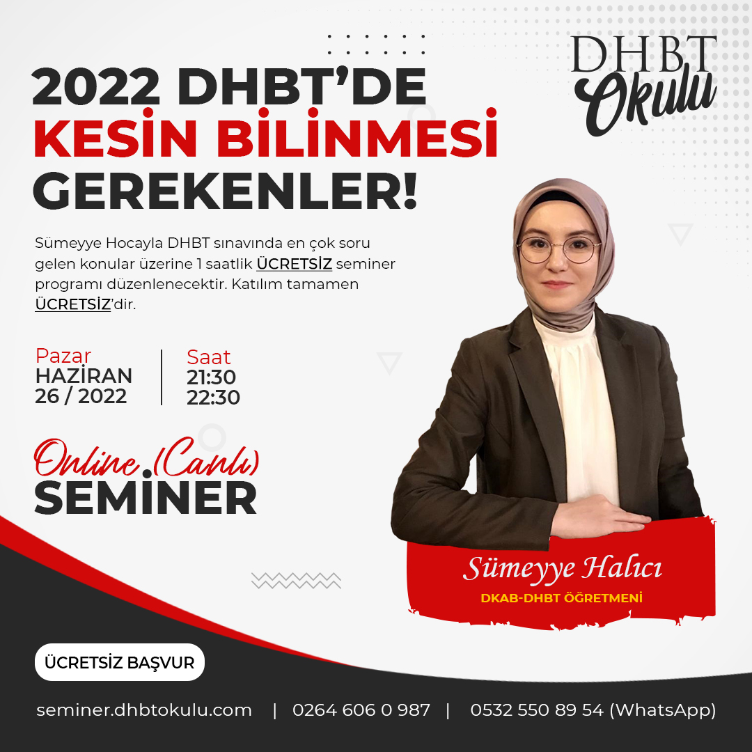 2022 DHBT'DE KESİN BİLİNMESİ GEREKENLER!