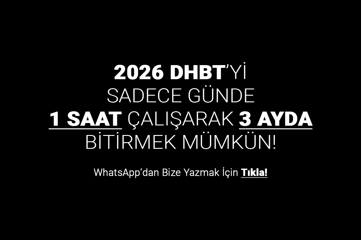 2026 DHBT'yi Günde 1 Saat çalışarak 3 Ayda Bitir!